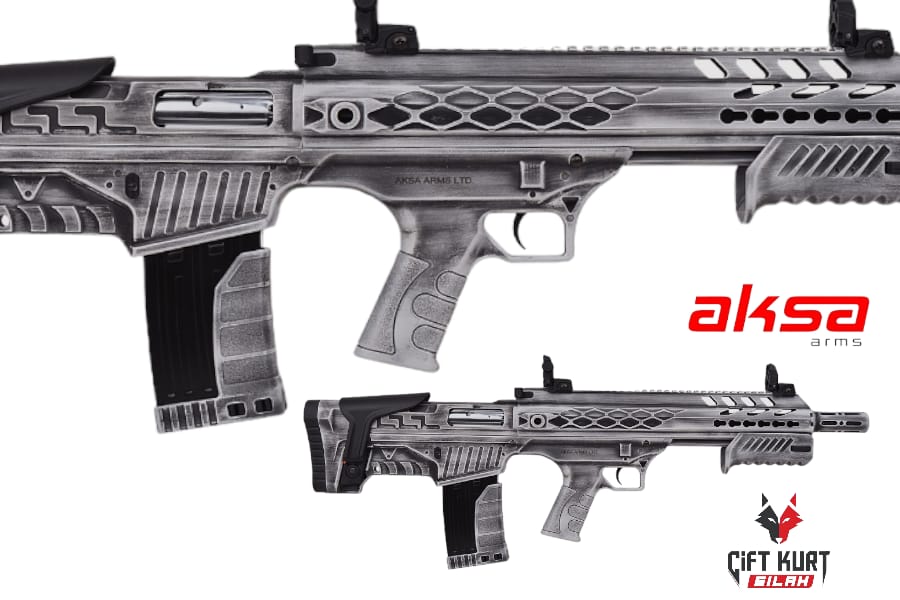 AKSA CROSFİRE T12 Bullpup Şarjörlü Pompalı Yarı Otomatik Hibrit İnox